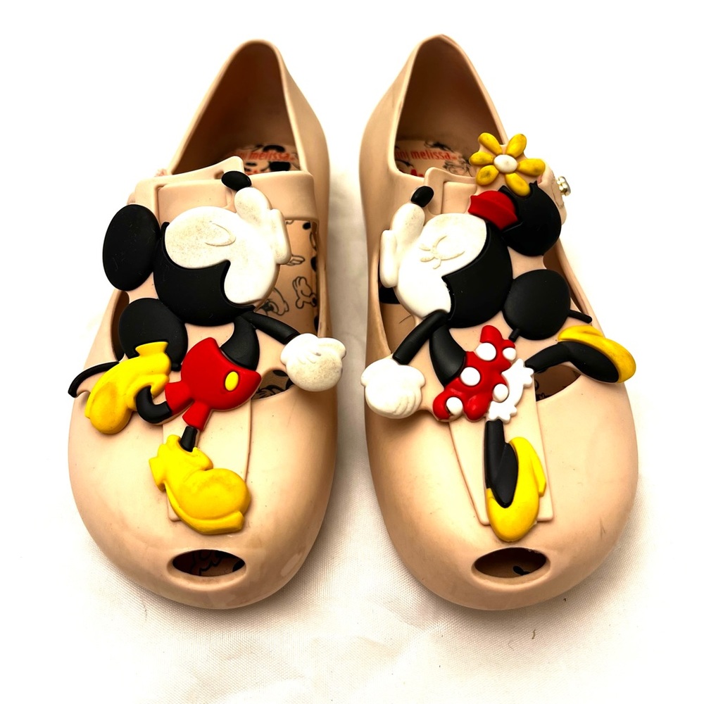 Mini Melissa Mickey and Minnie Mouse Shoes sz 10